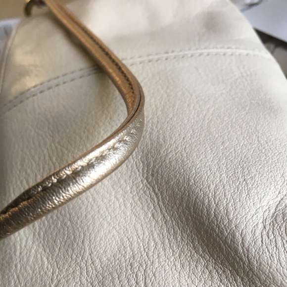 Coach Cream & Gold Leather Clutch Wristlet - Picture 12 of 16
